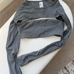 Alphalete Gray Long Sleeve shrug + bandeu